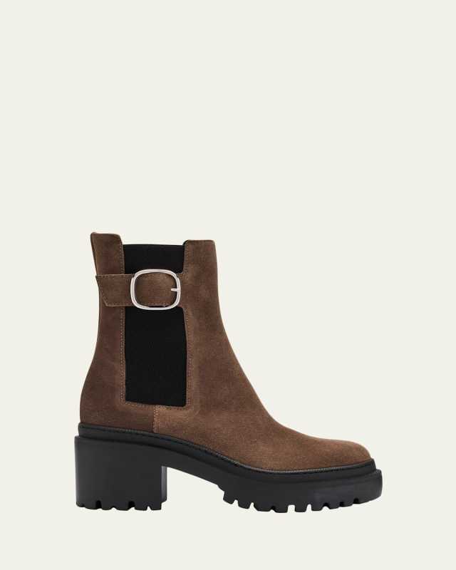 Platform Suede Chelsea Boots